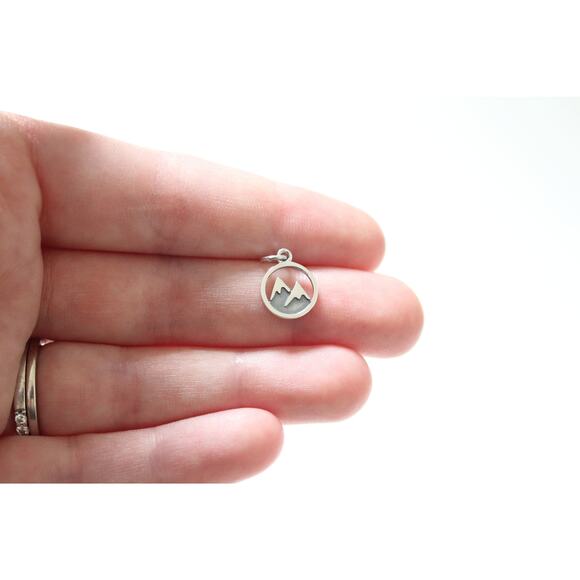 Sterling Silver Snow Capped Mountain Charm, Silver Snow Capped Mountain Charm - Picture 2 of 4